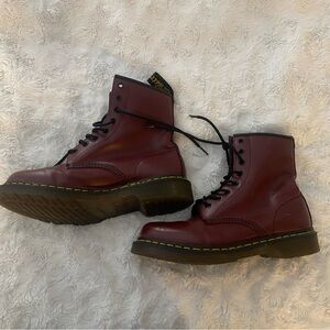 Dr. Martens Burgundy Leather Boots